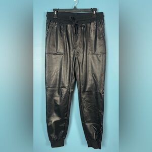 WHITE BIRCH VEGAN LEATHER JOGGERS SIZE LARGE